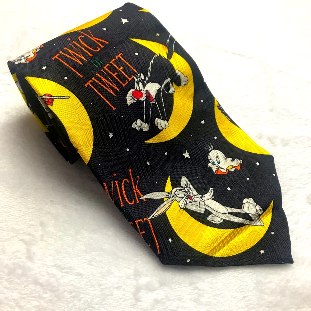 Looney Tunes Mania Vintage 1996 Halloween Twick or Tweet Tie Warner Bros *Flaw